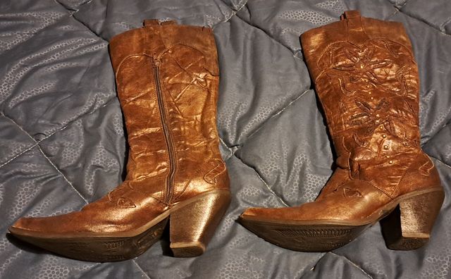 Stivali camperos in vera pelle marroni donna 36