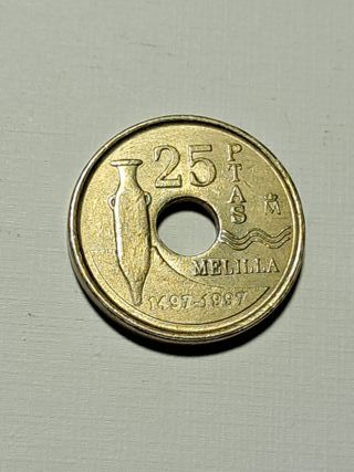 Moneda 25 pesetas Melilla 1997