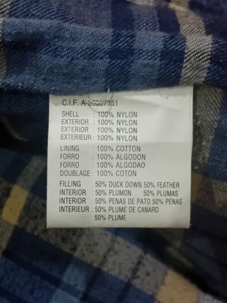 Abrigo nórdico de plumas y plumón muy calentito
