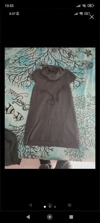 Vestido Jersey gris de lana y2k