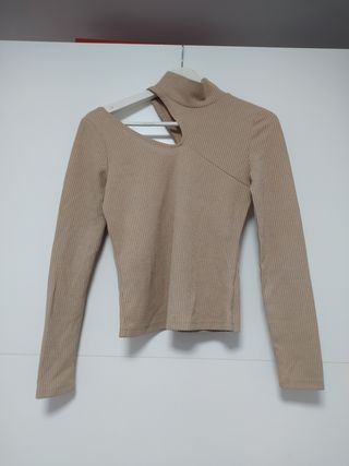 Jersey beige mujer