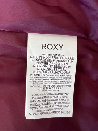 Abrigo tipo plumas sintetico mujer Roxy