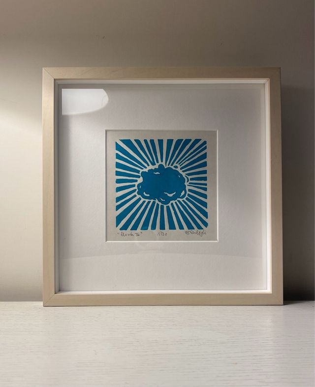 Illustrazione xilografica originale con cornice