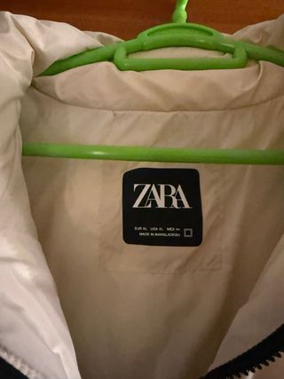 Abrigo Hombre Zara Plumas Plumífero Beige