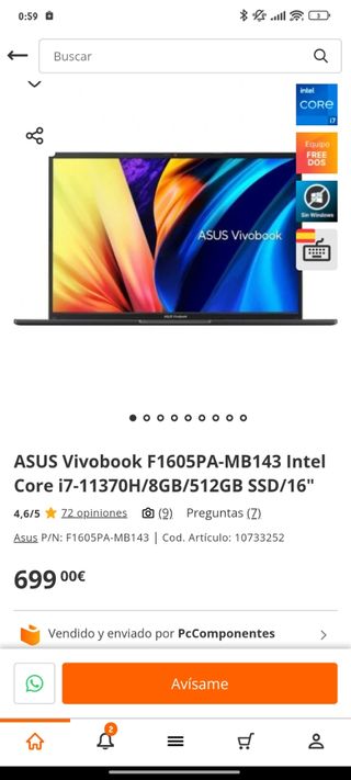 Asus Vivobook 16 i7