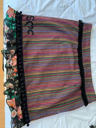Falda mini rayas étnica con etiquetas