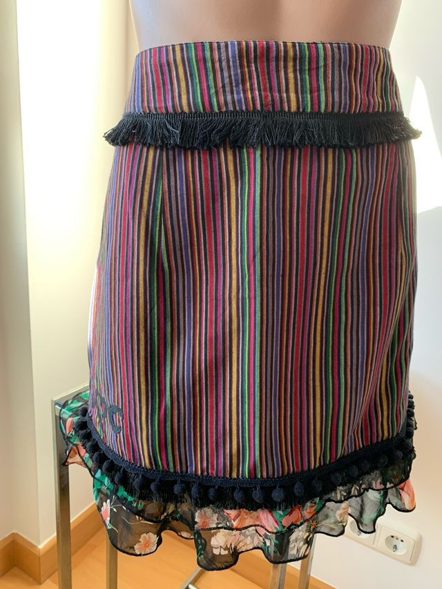 Falda mini rayas étnica