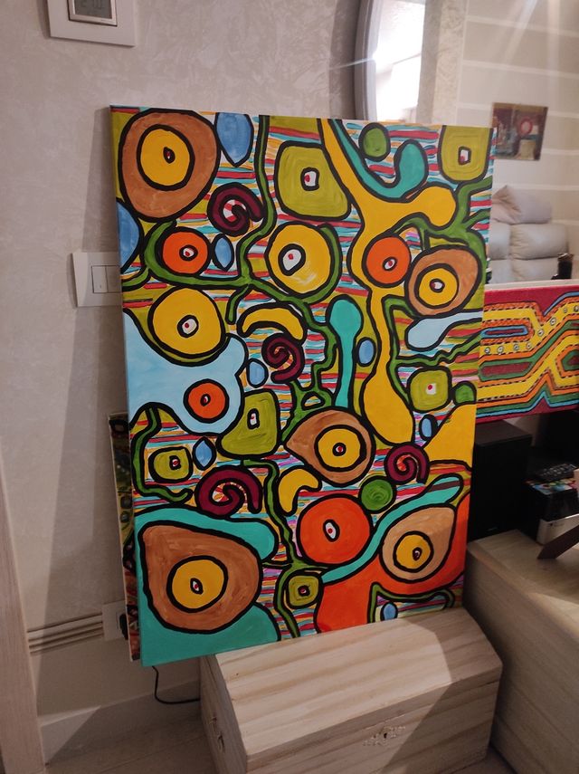 Quadro acrilico grande su tela fatto a mano