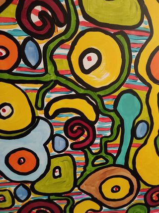 Quadro acrilico grande su tela fatto a mano