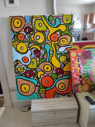 Quadro acrilico grande su tela fatto a mano