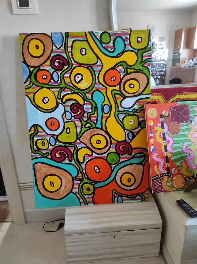 Quadro acrilico grande su tela fatto a mano