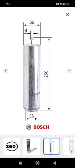 Filtro do Gasóleo (Bosh) BMW serie 1