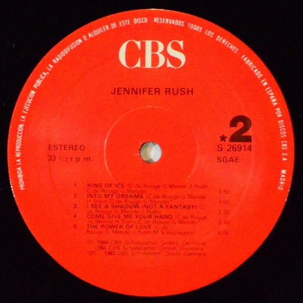 Jennifer Rush. The power of love. LP 1986.