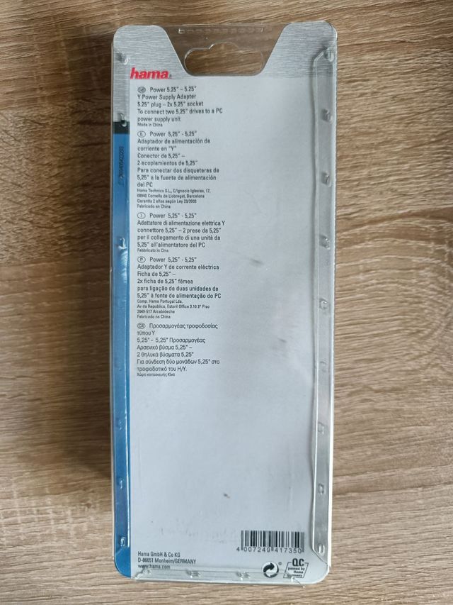 HAMA Cavo Alimentazione Interna PC, 5.25 M / 2 x 5