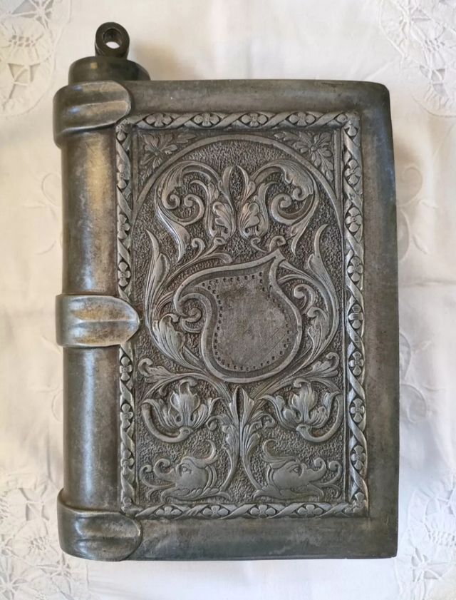 Antico flacone peltro sec XIX