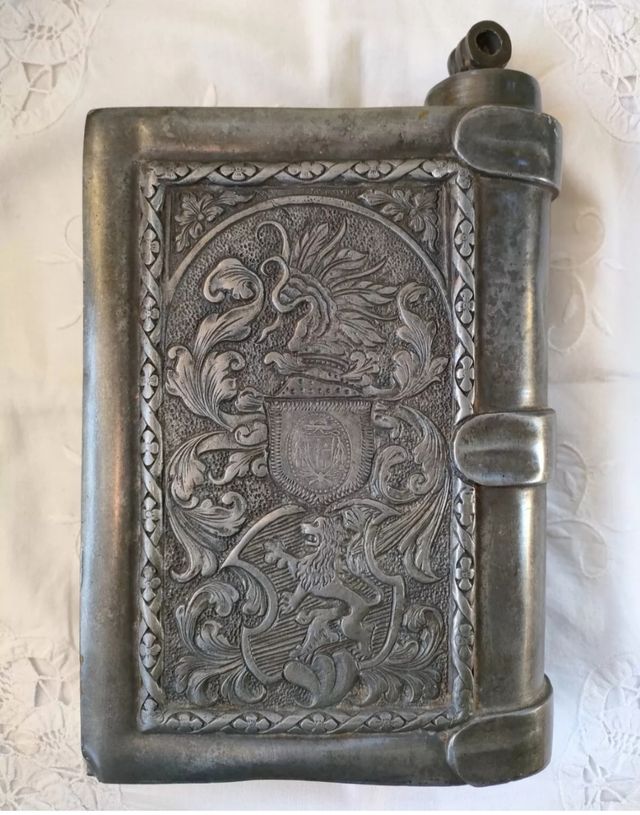 Antico flacone peltro sec XIX