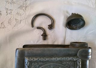 Antico flacone peltro sec XIX