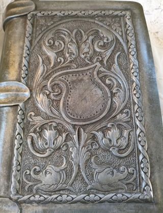 Antico flacone peltro sec XIX