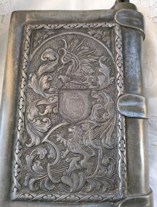 Antico flacone peltro sec XIX