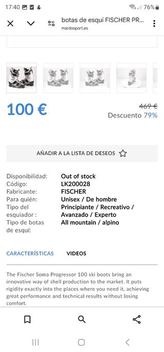 Botas esquí Fischer