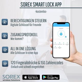 SOREX Cerradura electrónica para puerta con huella