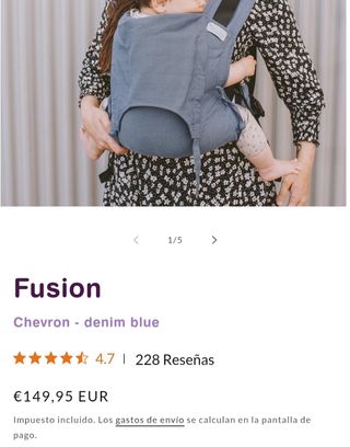 2 Mochilas de porteo Fidella Fusión Chevron denim