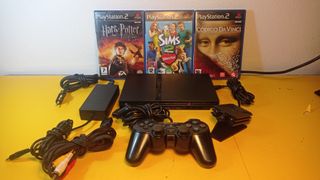 Consola Ps2 Slim con juegos y cámara, Pal.