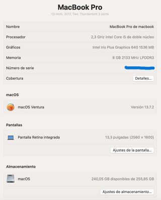 MacBook Pro i5 2017 13'' (A1708)