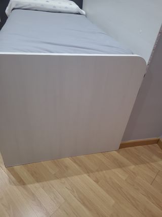 CAMA DE NIDO DOBLE BLANCA Y GRIS.