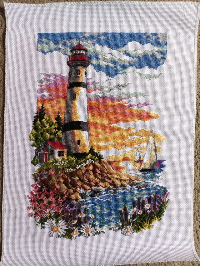 Bordado Faro punto de cruz