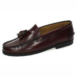 Mocasines de piel burdeos