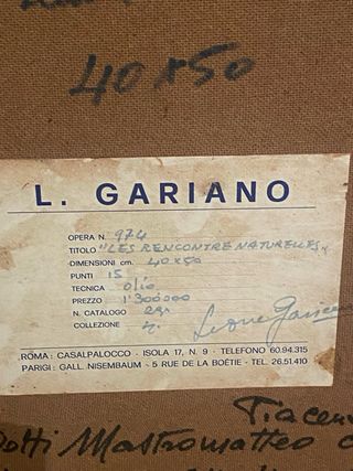 Olio su tela del pittore Leone Gariano