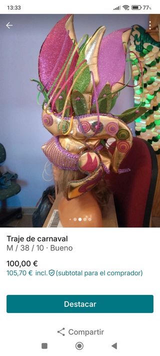 Traje carnaval