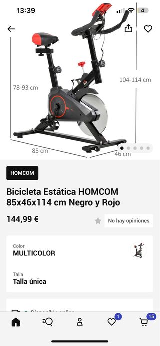 Bicicleta estatica HOMCOM