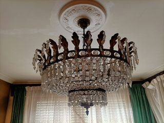 Lampara de salón de cristal