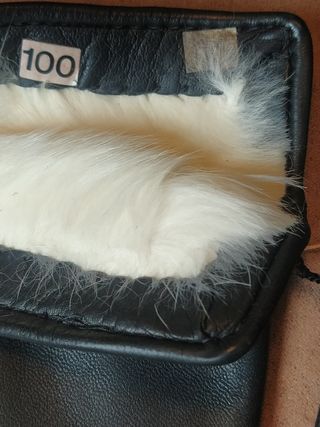 Guantes de piel caballero forro conejo