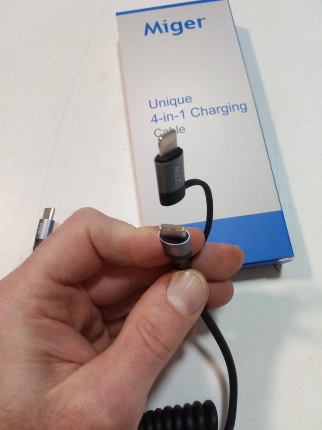 4 in 1 Cavo Lightning Spirale 1.2m USB C Caricabat