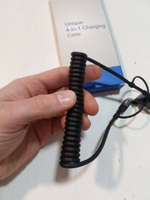 4 in 1 Cavo Lightning Spirale 1.2m USB C Caricabat