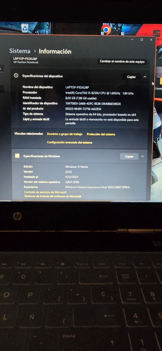 Portátil hp pavilion