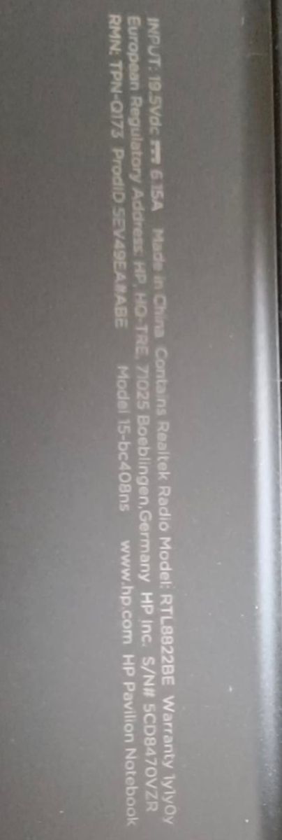 Portátil hp pavilion