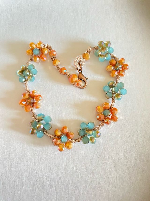 Bracciale cristallini colorati a fiore