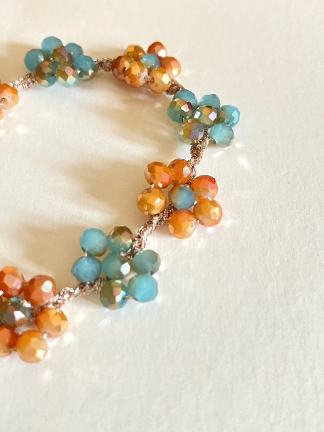 Bracciale cristallini colorati a fiore