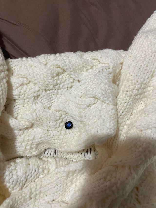 Maglione pullover 100 per cento lana merino panna