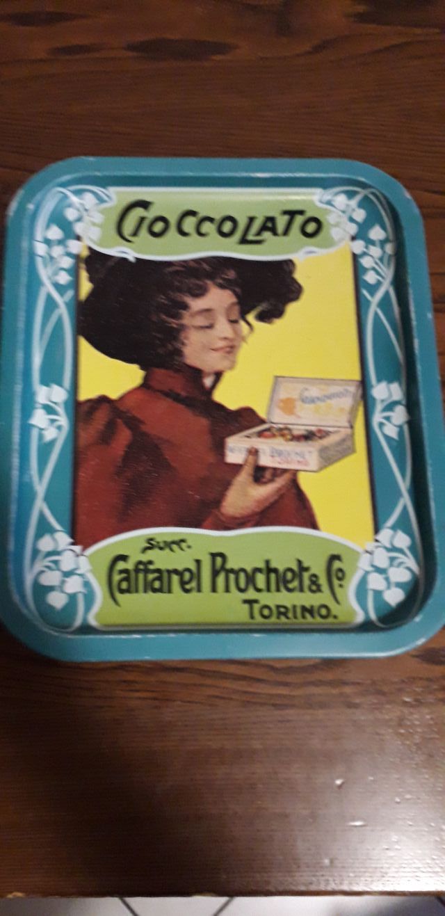 Vassoio Cioccolato Caffarel Torino anni 60