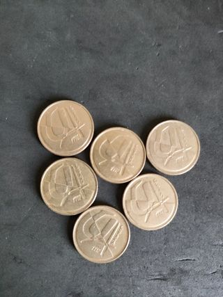 Monedas de cinco pesetas 1992