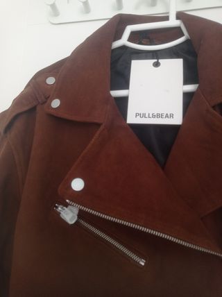 Chaqueta biker piel ante Pull