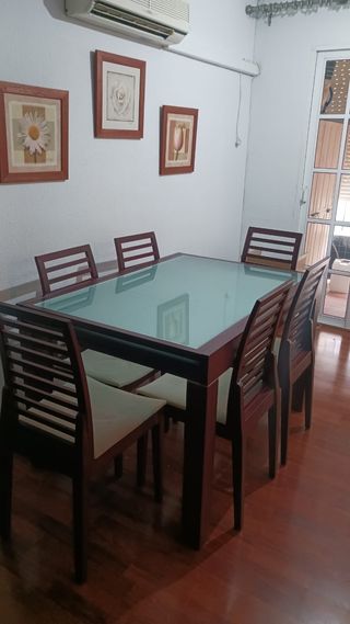 Mesa salón extensible  con 6 sillas