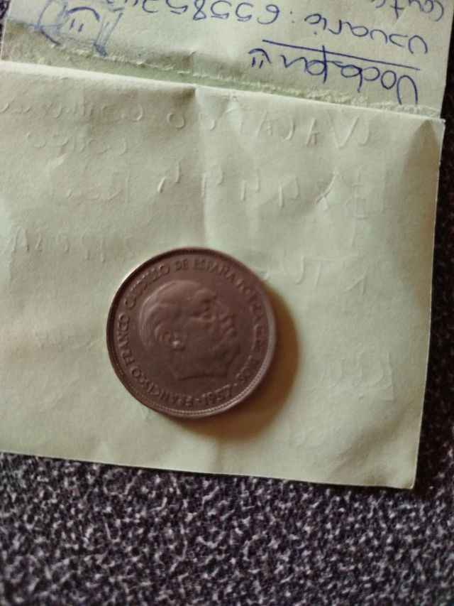 Moneda de 1957 ,de 25 pesetas