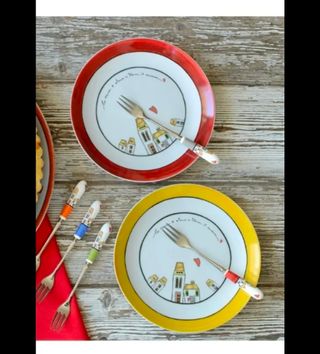 Vajilla de porcelana Egan,18 piezas modelo casitas