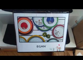 Vajilla de porcelana Egan,18 piezas modelo casitas